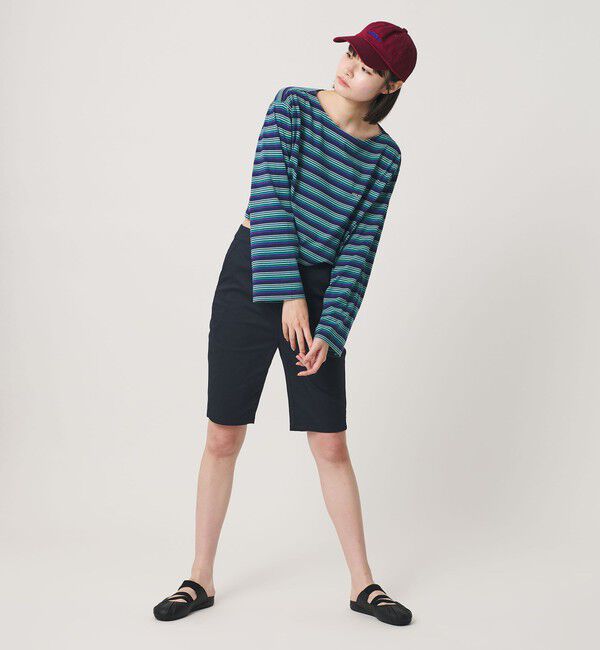 NICE WEATHER「＜NICE WEATHER＞マルチボーダー ショートロングスリーブ Tシャツ」|Tシャツ・カットソー|