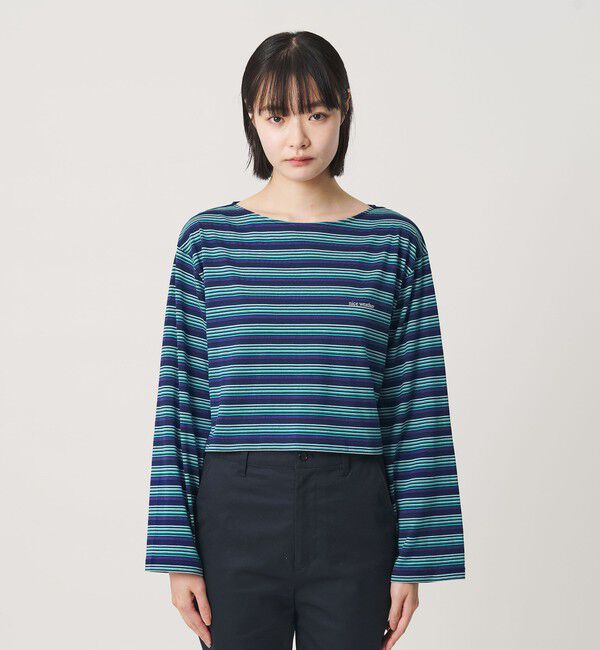 NICE WEATHER「＜NICE WEATHER＞マルチボーダー ショートロングスリーブ Tシャツ」|Tシャツ・カットソー|