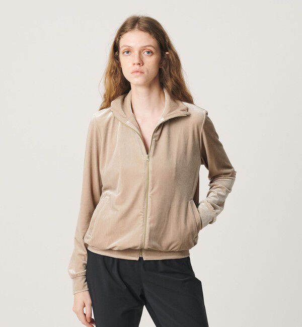 ATTISESSION「＜ATTISESSION＞ベロア ジップ カーディガン」|カーディガン|BEIGE