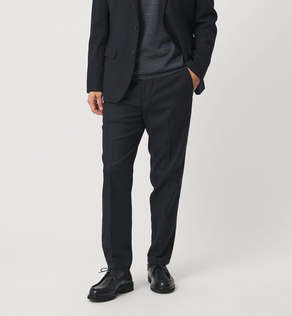 BEAUTY&YOUTH UNITED ARROWS「ストレッチ サキソニー ノープリーツ テーパードパンツ NO.2 セットアップ対応」|チノ|
