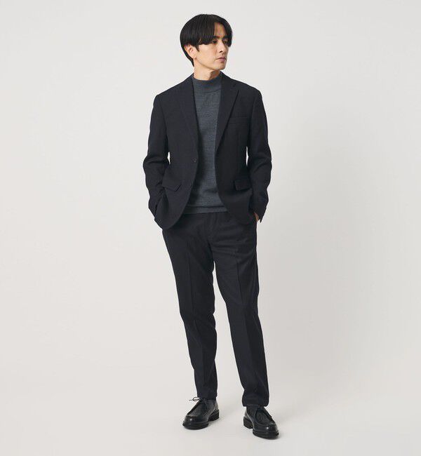 BEAUTY&YOUTH UNITED ARROWS「ストレッチ サキソニー ノープリーツ テーパードパンツ NO.2 セットアップ対応」|チノ|