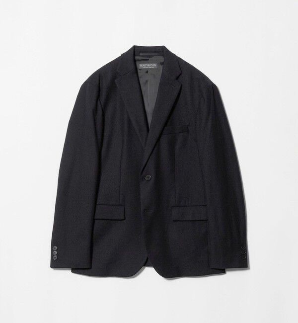 BEAUTY&YOUTH UNITED ARROWS「ストレッチ サキソニー 2ボタン ジャケット セットアップ対応」|テーラードジャケット|