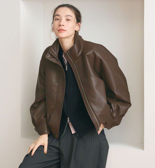 BEAUTY&YOUTH UNITED ARROWS「レザーライク スタンドカラー ブルゾン」|その他|
