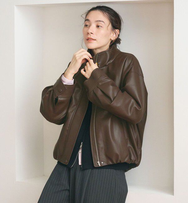 BEAUTY&YOUTH UNITED ARROWS「レザーライク スタンドカラー ブルゾン」|その他|