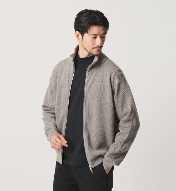 BEAUTY&YOUTH UNITED ARROWS「【WEB限定 WARDROBE SMART】ウォッシャブル ドライバーズジャケット」|カーディガン|LT.GRAY