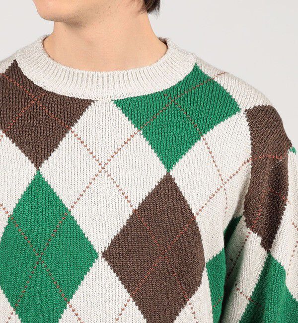 TOMORROWLAND MENS「TOMORROWLAND tricot シルク アーガイル クルーネックニット」|ニット・セーター|
