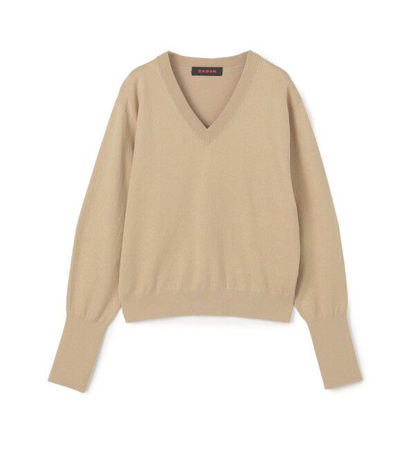 CABaN「コットンカシミヤストレッチ Vネックプルオーバー」|ニット・セーター|43 ベージュ