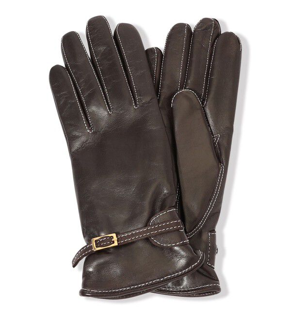 TOMORROWLAND GOODS「Gala Gloves ベルテッド グローブ」|手袋|49 ダークブラウン