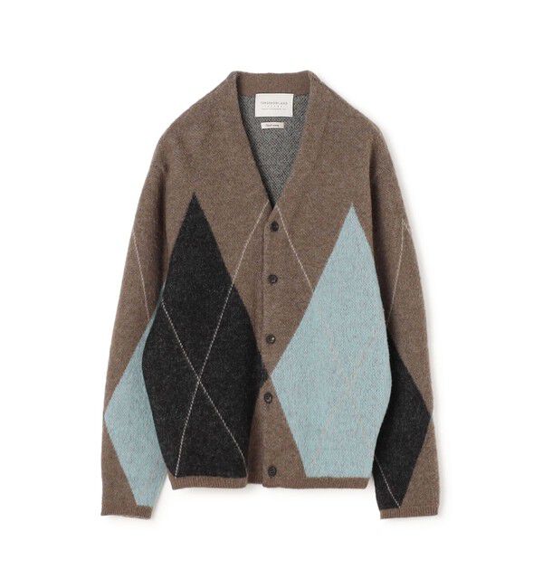 TOMORROWLAND MENS「TOMORROWLAND tricot メリノウール チーゼル起毛 アーガイルカーディガン」|カーディガン|46 ブラウン系