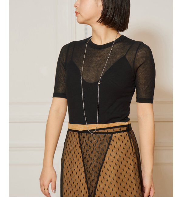IENA LA BOUCLE「《追加》IENA LA BOUCLE 水撚りガスフライス半袖プルオーバー」|Tシャツ・カットソー|
