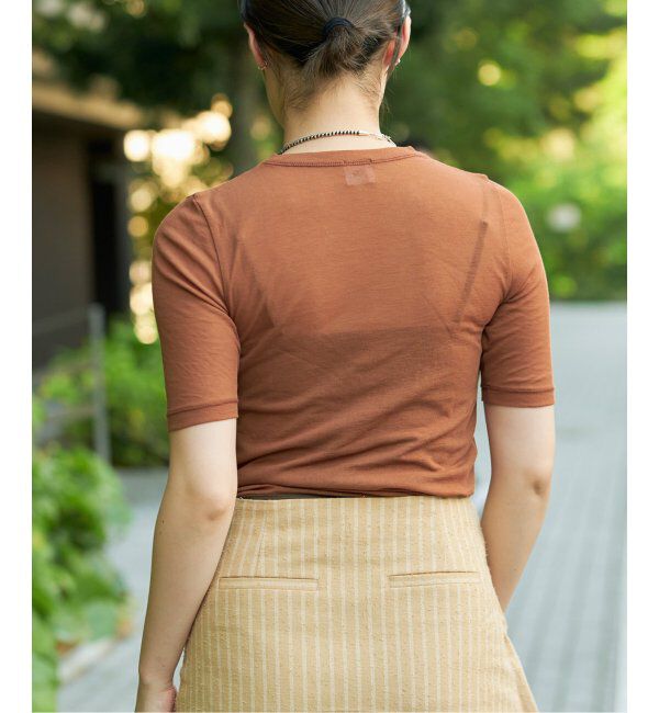 IENA LA BOUCLE「《追加》IENA LA BOUCLE 水撚りガスフライス半袖プルオーバー」|Tシャツ・カットソー|