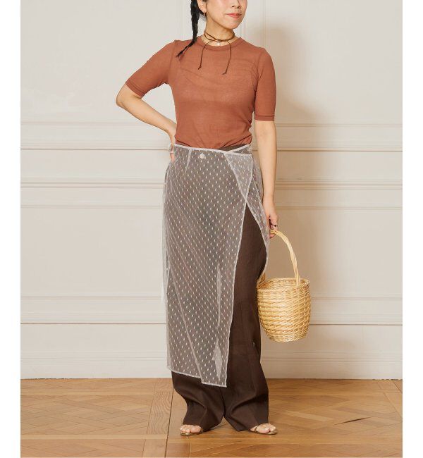 IENA LA BOUCLE「《追加》IENA LA BOUCLE 水撚りガスフライス半袖プルオーバー」|Tシャツ・カットソー|