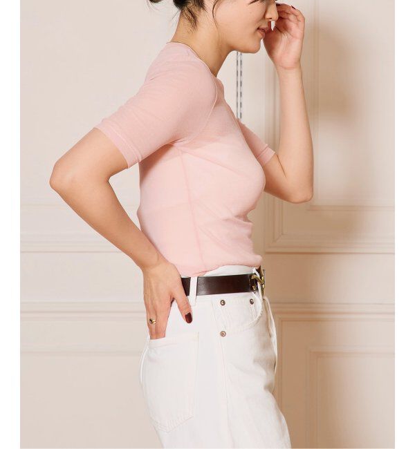IENA LA BOUCLE「《追加》IENA LA BOUCLE 水撚りガスフライス半袖プルオーバー」|Tシャツ・カットソー|
