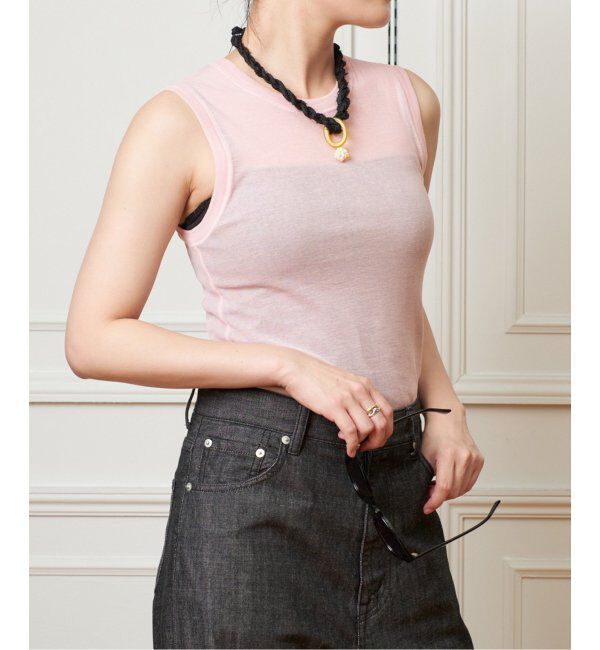 IENA LA BOUCLE「《追加》IENA LA BOUCLE 水撚りガスフライスノースリーブ」|Tシャツ・カットソー|