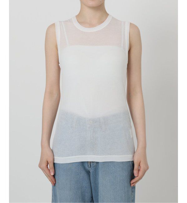 IENA LA BOUCLE「《追加》IENA LA BOUCLE 水撚りガスフライスノースリーブ」|Tシャツ・カットソー|