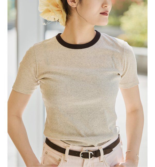 IENA LA BOUCLE「《追加》IENA LA BOUCLE ライトリブハーフスリーブプルオーバー2」|Tシャツ・カットソー|