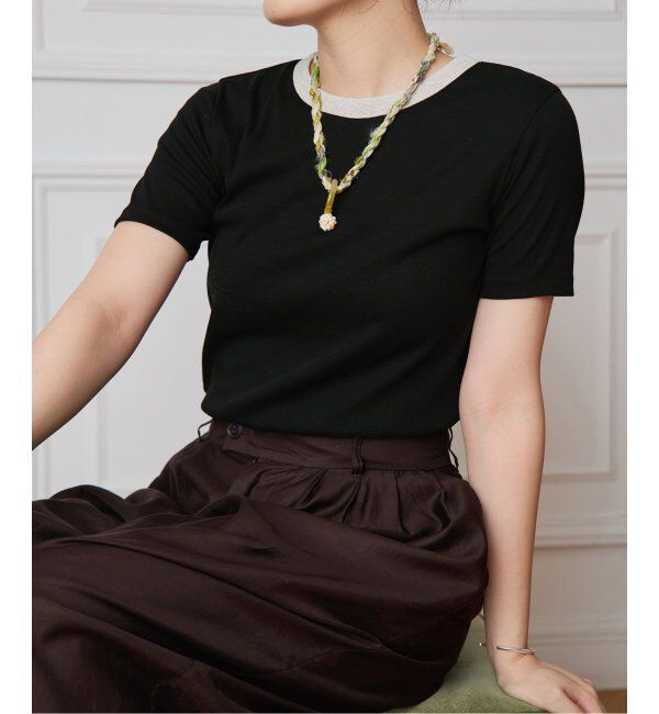 IENA LA BOUCLE「《追加》IENA LA BOUCLE ライトリブハーフスリーブプルオーバー2」|Tシャツ・カットソー|