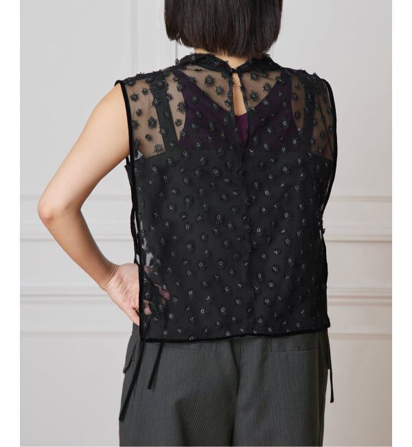 IENA LA BOUCLE「IENA LA BOUCLE フラワーモチーフチュールベスト」|シャツ・ブラウス|
