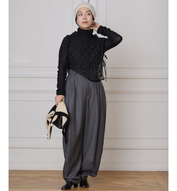 IENA LA BOUCLE「IENA LA BOUCLE フラワーモチーフチュールベスト」|シャツ・ブラウス|
