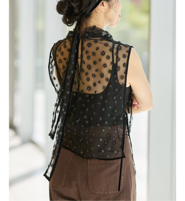 IENA LA BOUCLE「IENA LA BOUCLE フラワーモチーフチュールベスト」|シャツ・ブラウス|