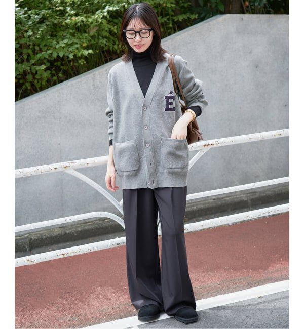 SLOBE IENA「《WEB限定カラーあり/追加予約》サガラ刺繍スエットライクニットカーディガン」|カーディガン|