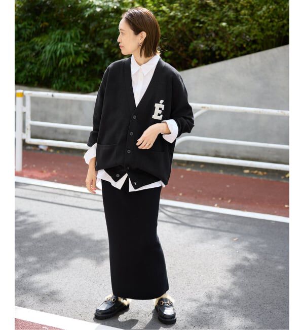 SLOBE IENA「《WEB限定カラーあり/追加予約》サガラ刺繍スエットライクニットカーディガン」|カーディガン|