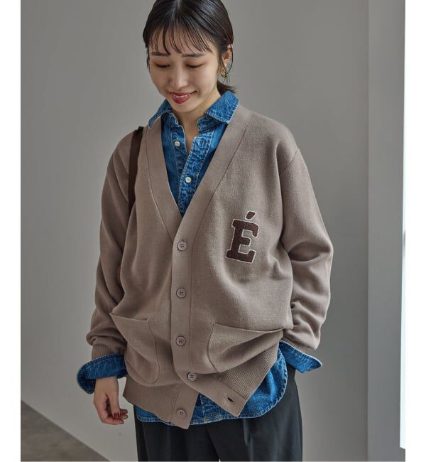 SLOBE IENA「《WEB限定カラーあり/追加予約》サガラ刺繍スエットライクニットカーディガン」|カーディガン|
