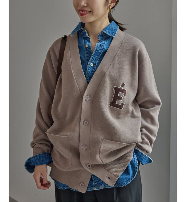 SLOBE IENA「《WEB限定カラーあり/追加予約》サガラ刺繍スエットライクニットカーディガン」|カーディガン|