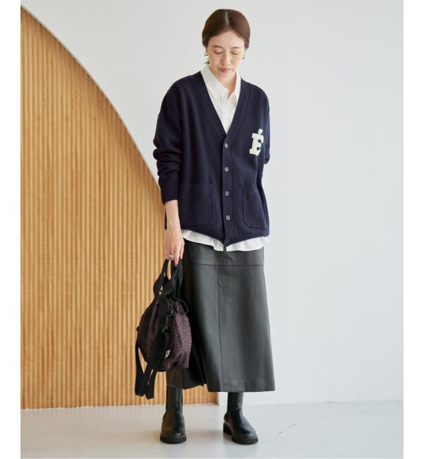 SLOBE IENA「《WEB限定カラーあり/追加予約》サガラ刺繍スエットライクニットカーディガン」|カーディガン|