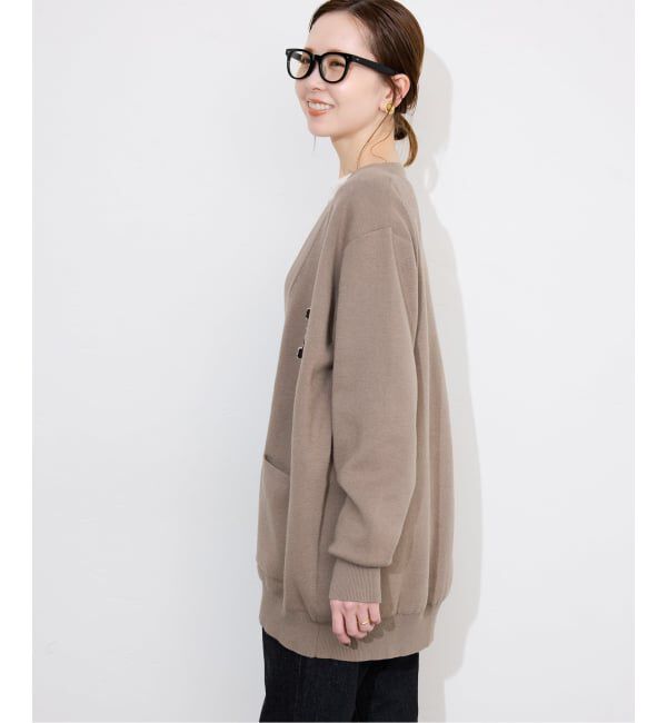 SLOBE IENA「《WEB限定カラーあり/追加予約》サガラ刺繍スエットライクニットカーディガン」|カーディガン|