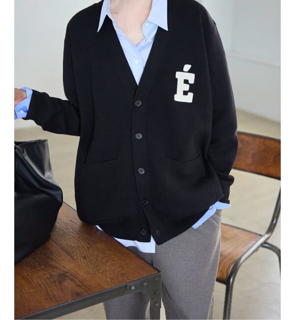 SLOBE IENA「《WEB限定カラーあり/追加予約》サガラ刺繍スエットライクニットカーディガン」|カーディガン|
