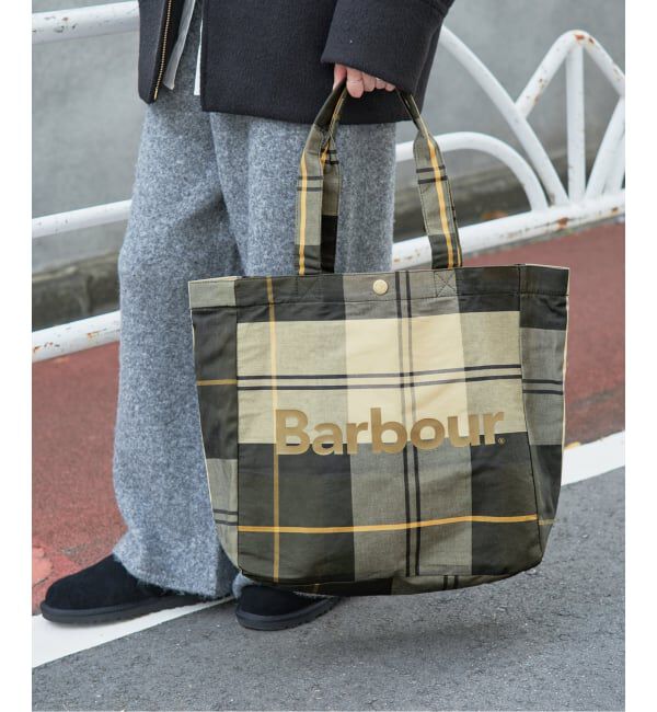SLOBE IENA「BARBOUR/バブアー TELFIELD TARTAN TOTE BAG UBA0751TN51/TN11」|トートバッグ|グリーン