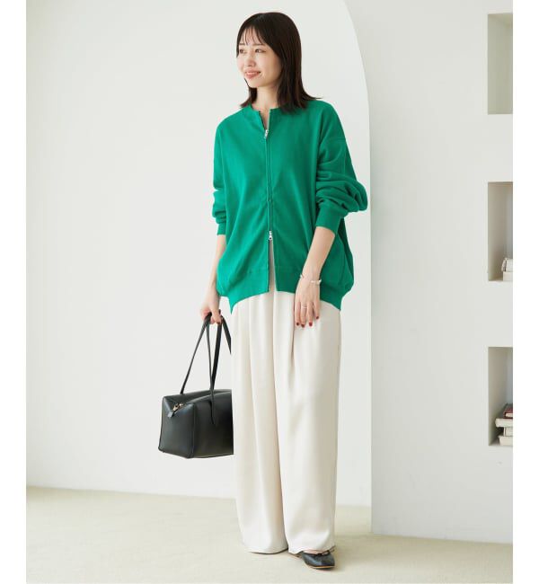 SLOBE IENA「《WEB限定/追加2》ダブルZIP クルーネックカーディガン」|カーディガン|