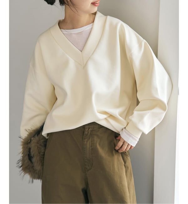 Spick and Span「《予約》ダンボールVネックプルオーバー」|スウェット・ジャージ|
