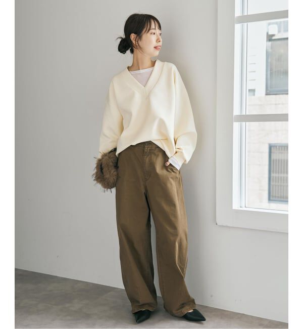 Spick and Span「《予約》ダンボールVネックプルオーバー」|スウェット・ジャージ|