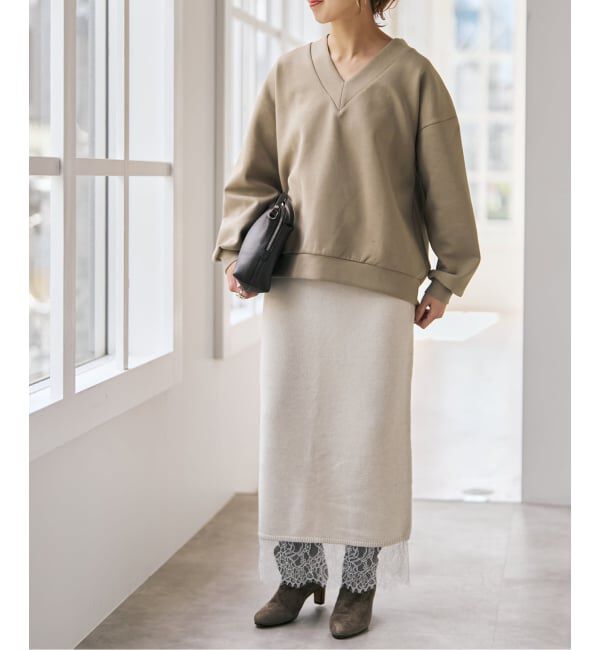 Spick and Span「《予約》ダンボールVネックプルオーバー」|スウェット・ジャージ|