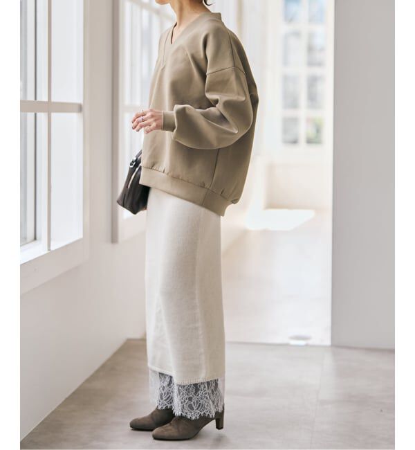 Spick and Span「《予約》ダンボールVネックプルオーバー」|スウェット・ジャージ|