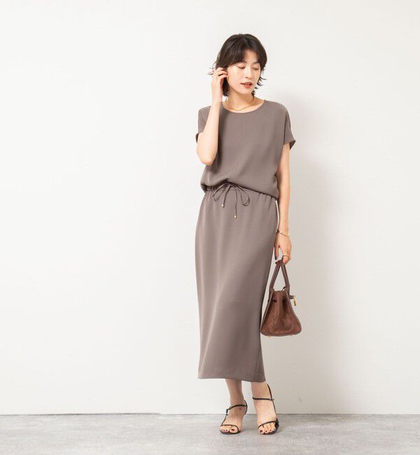 NOLLEY'S sophi「《セットアップ対応》ウォッシャブルダブルサテンイージースカート」|タイト|
