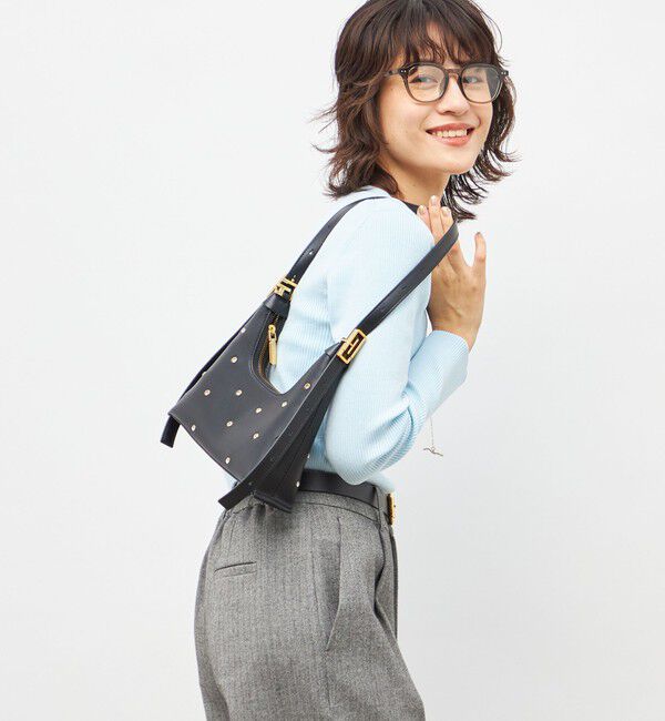 NOLLEY'S sophi「《アンサンブル対応》《手洗い可能》カシミヤ混リブUネックプルオーバー」|ニット・セーター|
