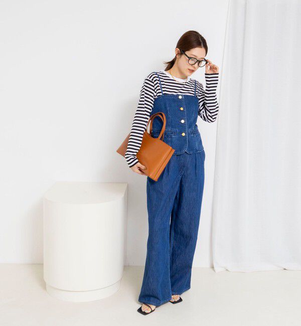 Rie Miller「【RM denim】リネン混ラップワイドパンツ」|その他|