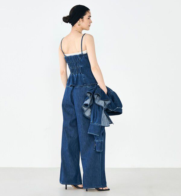 Rie Miller「【RM denim】リネン混ラップワイドパンツ」|その他|