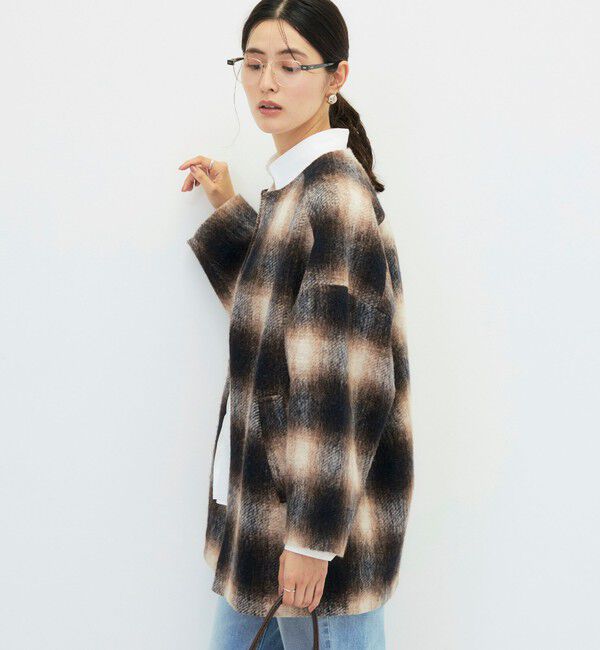 NOLLEY'S「チェックシャギーコート」|ダッフルコート|