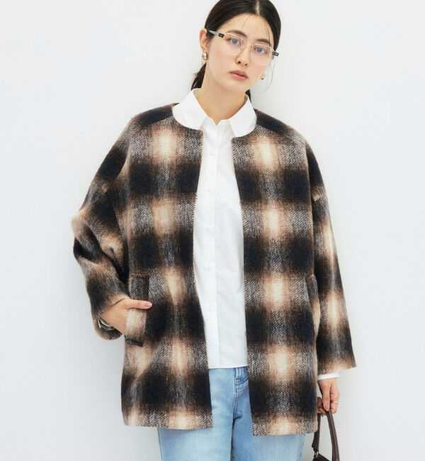 NOLLEY'S「チェックシャギーコート」|ダッフルコート|