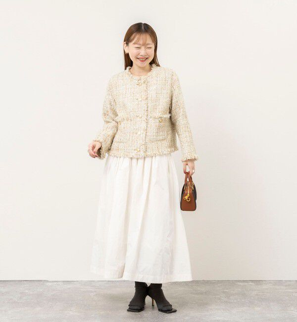 NOLLEY'S sophi「【WEB＆一部店舗限定アイテム】シャイニーツイードノーカラーJK」|ノーカラージャケット|