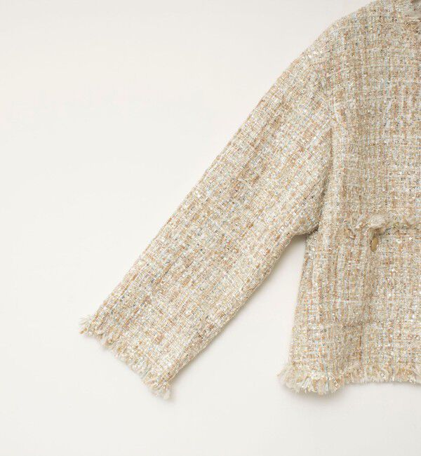 NOLLEY'S sophi「【WEB＆一部店舗限定アイテム】シャイニーツイードノーカラーJK」|ノーカラージャケット|