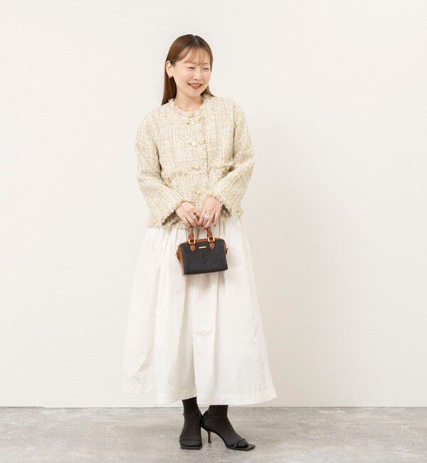 NOLLEY'S sophi「【WEB＆一部店舗限定アイテム】シャイニーツイードノーカラーJK」|ノーカラージャケット|