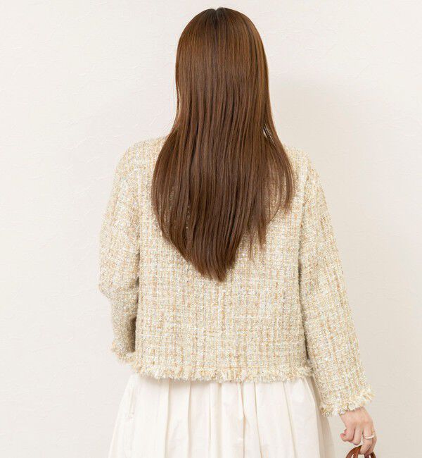 NOLLEY'S sophi「【WEB＆一部店舗限定アイテム】シャイニーツイードノーカラーJK」|ノーカラージャケット|