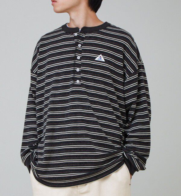 GLOSTER「【GEVACO/ゲバコ】ヘンリーネックボーダー ロングスリーブTシャツ」|Tシャツ・カットソー|