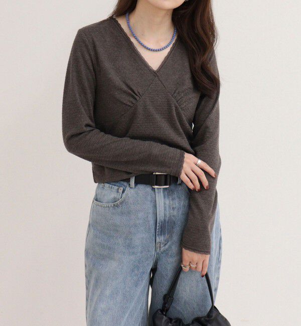 fredy emue「ドビーカットVネックピコレースプルオーバー」|Tシャツ・カットソー|