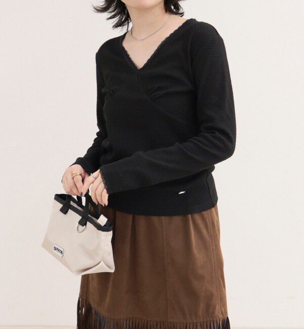 fredy emue「ドビーカットVネックピコレースプルオーバー」|Tシャツ・カットソー|